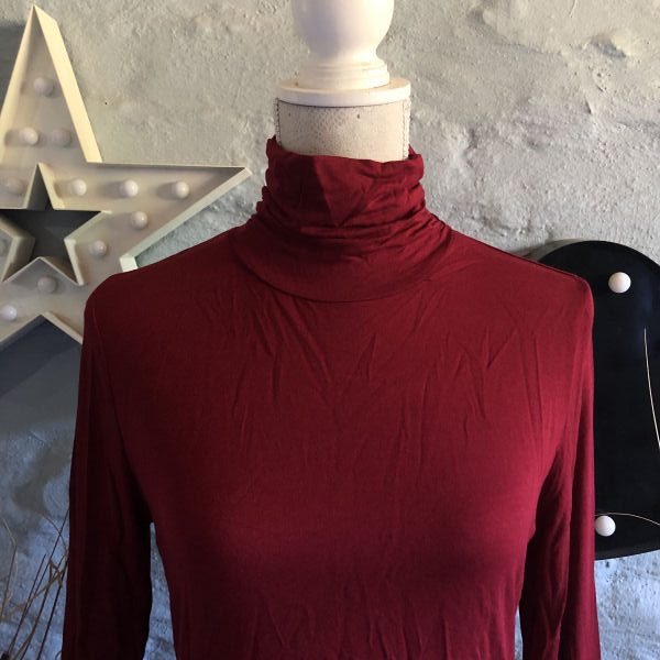 Pre-loved Miladys Berry Pink Long Sleeve Turtle Neck Top with Gathers ...