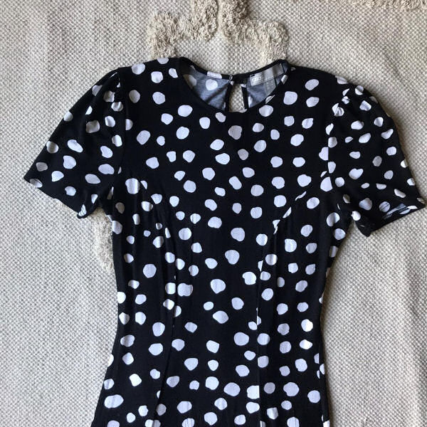 Pre-loved ASOS Black & White Polka Dot Short Sleeve Maxi Dress ...